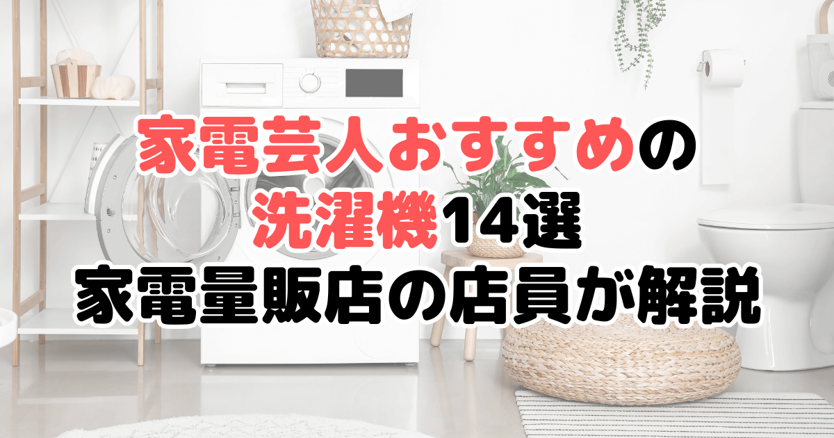 家電芸人おすすめ洗濯機はどれ？用途別に家電のプロが解説