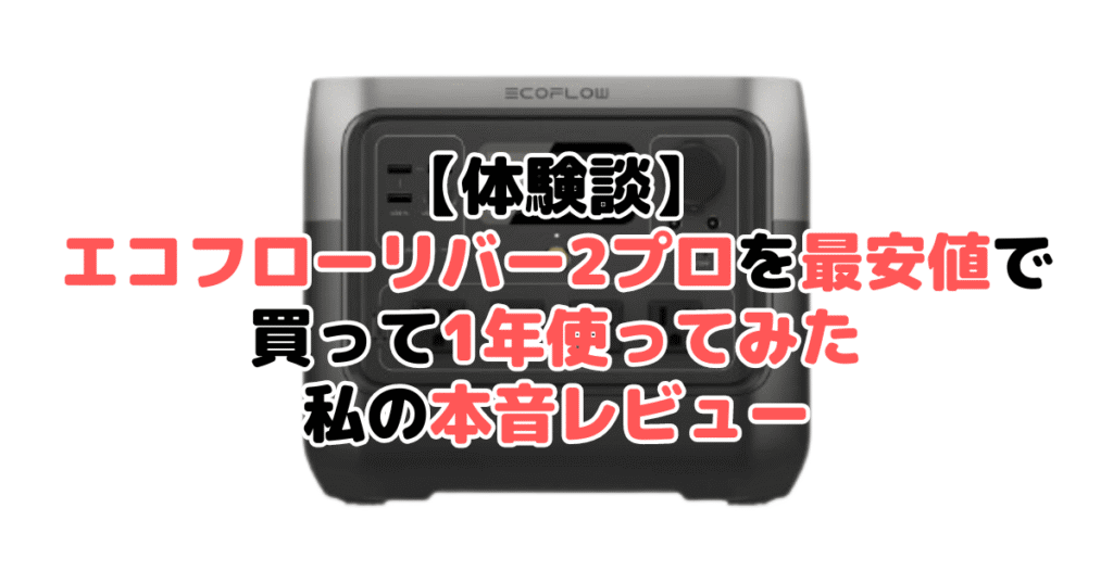 【体験談】エコフローリバー2プロを最安値で買って1年使ってみた私の本音レビュー