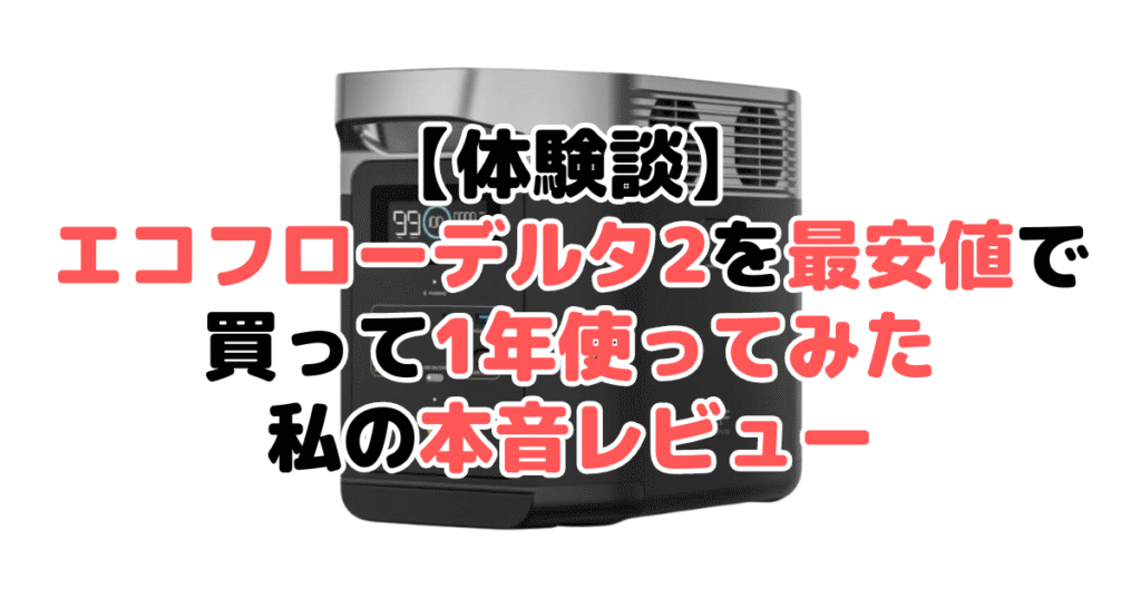 【体験談】エコフローデルタ2を最安値で買って1年使ってみた私の本音レビュー