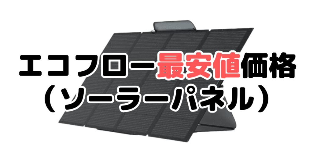 エコフローの最安値（ソーラーパネル）