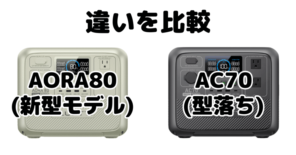 AORA80とAC70の違いを比較 BLUETTI ポータブル電源