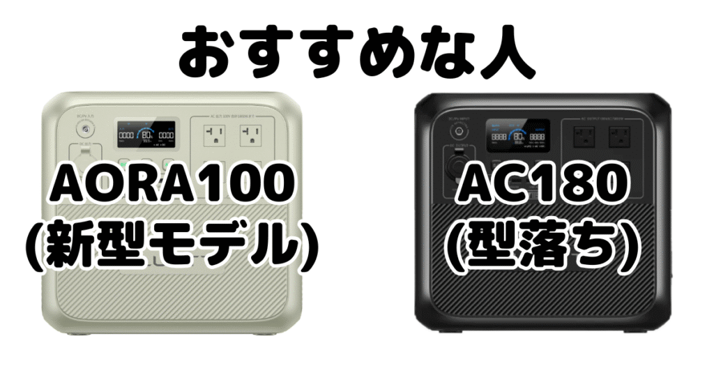 AORA100とAC180 BLUETTI ポータブル電源がおすすめな人