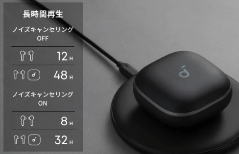 再生可能時間・短時間充電（再生可能時間はLiberty 5のほうが長い）