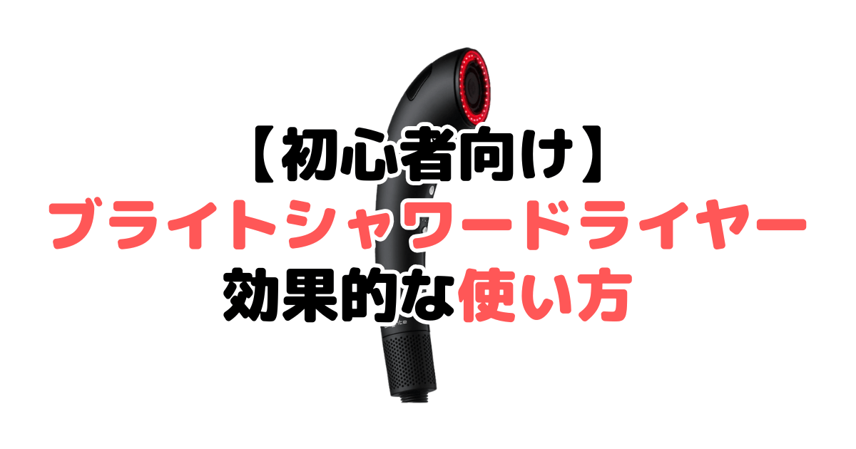 【取扱説明書あり】ブライトシャワードライヤーの効果的な使い方をプロが解説
