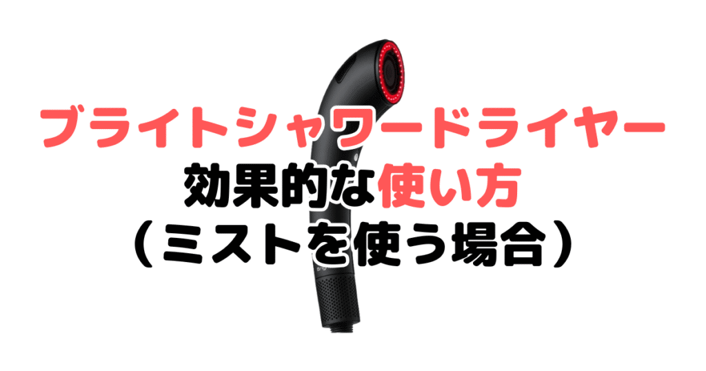 ブライトシャワードライヤーの効果的な使い方（ミストを使う場合）