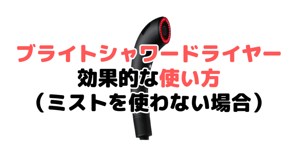 ブライトシャワードライヤーの効果的な使い方（ミストを使わない場合）