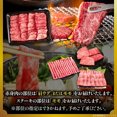 宮崎牛 赤身 焼肉 ステーキ スライス 定期便（宮崎県日南市）