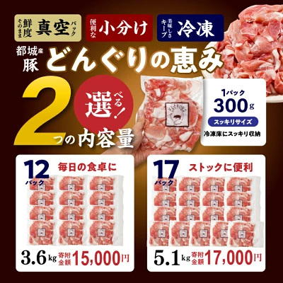 都城産 豚肉 3.6kg/5.1kg（宮崎県都城市）